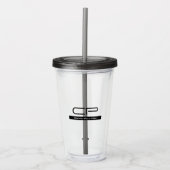 Zwart Wit Monogram Naam Modern Eenvoudig Acryl Drinkbeker (Voorkant)