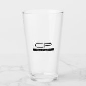 Zwart Wit Monogram Naam Modern Eenvoudig Glas (Voorkant)