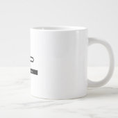 Zwart Wit Monogram Naam Modern Eenvoudig Grote Koffiekop (Rechts)