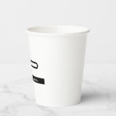 Zwart Wit Monogram Naam Modern Eenvoudig Papieren Bekers (Links)