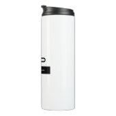 Zwart Wit Monogram Naam Modern Eenvoudig Thermosbeker (Geroteerd rechts)