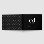 Zwart wit monogram naam modern minimalistisch gastenboek (Volledig)