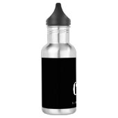 Zwart wit monogram naam modern minimalistisch waterfles (Links)
