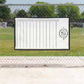 Zwart Wit Monogram Naam Takenlijst Afwisbaar Spandoek (Insitu)