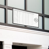 Zwart Wit Monogram Naam Takenlijst Afwisbaar Spandoek (Buitenkant Gebouw)