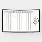Zwart Wit Monogram Naam Takenlijst Afwisbaar Spandoek (Horizontaal)