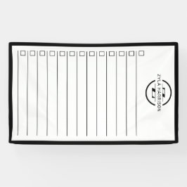 Zwart Wit Monogram Naam Takenlijst Afwisbaar Spandoek