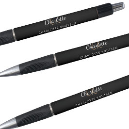 Zwart wit monogram naamscript pen