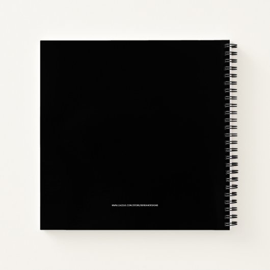  zwart-wit monogram notitieboek (Achterkant)