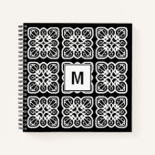  zwart-wit monogram notitieboek (Voorkant)