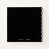 Zwart-wit monogram Notitieboek | Minimalistische o (Achterkant)