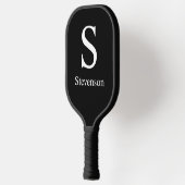 Zwart wit monogram op maat pickleball paddle (Links)