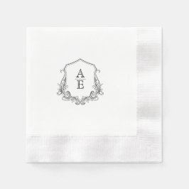 Zwart-wit  Monogram Papier Servet