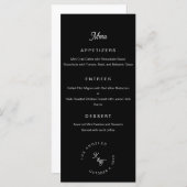 Zwart-wit monogram Personaliseer bruiloft Menu (Voorkant / Achterkant)
