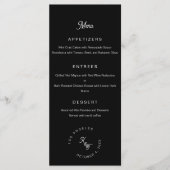 Zwart-wit monogram Personaliseer bruiloft Menu (Voorkant)