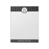 Zwart-Wit Monogram Persoonlijk Notitieblok (Linkerzijde)