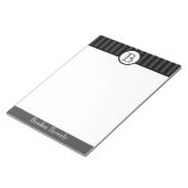 Zwart-Wit Monogram Persoonlijk Notitieblok (Schuin)