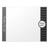 Zwart-Wit Monogram Persoonlijk Notitieblok (Voorkant)