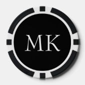 Zwart wit monogram poker chips (Voorkant)