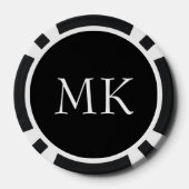 Zwart wit monogram poker chips (Achterkant)