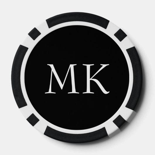 Zwart wit monogram poker chips (Achterkant)