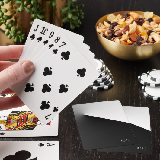 Zwart wit monogram pokerkaarten (Insitu)