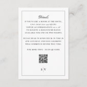 Zwart wit monogram QR CODE Elegant Wedding Informatiekaartje (Voorkant)