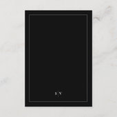 Zwart wit monogram QR CODE Elegant Wedding Informatiekaartje (Achterkant)