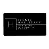 Zwart & Wit Monogram Retouradres Etiket (Voorkant)
