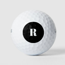 Zwart-wit Monogram Retro-belettering Golfballen
