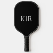 zwart-wit Monogram Script Naam Custom Pickleball Paddle (Voorkant)