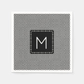 Zwart-wit  monogram servet (Voorkant)