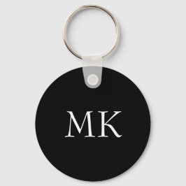 Zwart wit monogram sleutelhanger