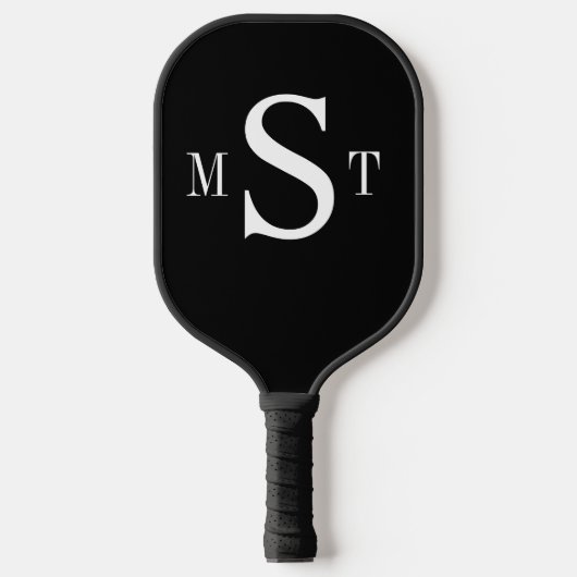 Zwart wit monogram Speciaal Pickleball Paddl Paddle (Voorkant)