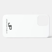 Zwart-wit Monogram Stijlvol Modern Minimalistisch Case-Mate iPhone Case (Achterkant (horizontaal))