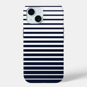 Zwart-wit monogram strepen iPhone 15 case