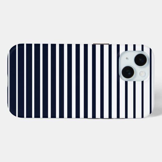 Zwart-wit monogram strepen Case-Mate iPhone case (Achterkant (horizontaal))