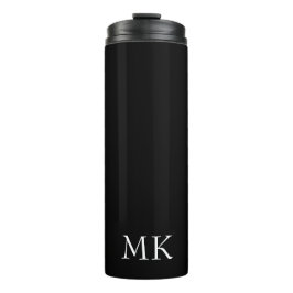Zwart wit monogram thermosbeker