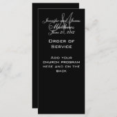 Zwart Wit Monogram Trouwprogramma's Programmakaart (Voorkant / Achterkant)