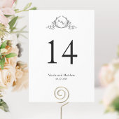 Zwart-wit Monogram Trouwtafel Nummer