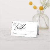 Zwart Wit Monogram Trouwtafel Nummer Plaatskaartje (Voorkant)