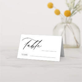 Zwart Wit Monogram Trouwtafel Nummer Plaatskaartje