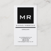 Zwart wit monogram van hoge kwaliteit Elegant Unie Visitekaartje (Voorkant)