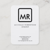 Zwart wit monogram van hoge kwaliteit Elegant Unie Visitekaartje (Voorkant)