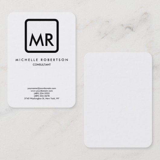 Zwart wit monogram van hoge kwaliteit Elegant Unie Visitekaartje (Voorkant / Achterkant)