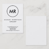 Zwart-wit monogram van kwaliteit Uniek Visitekaartje (Voorkant / Achterkant)