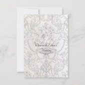 Zwart & wit Monogram Victoriaans kuif bruiloft Kaart (Achterkant)