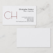 Zwart-wit Monogram Visitekaartje (Voorkant / Achterkant)