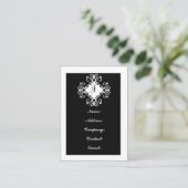  zwart-wit monogram Visitekaartjes (Staand voorkant)