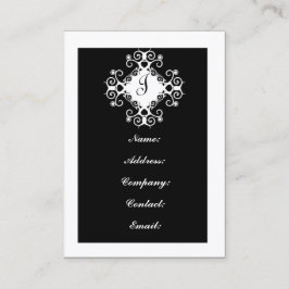 zwart-wit monogram Visitekaartjes